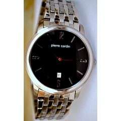 Pierre Cardin Silver Stainless Steel Men's Watch with Black Dial